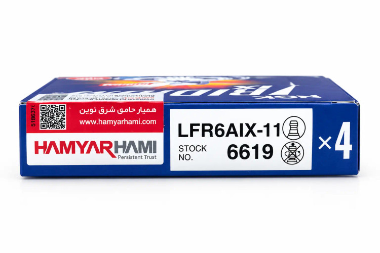 شمع خودرو ان جی کی سوزنی ایریدیم 6619 اورجینال با لیبل همیار حامی بسته 4 عددی